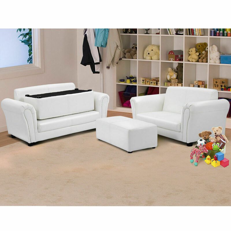 Soft Kids Double Sofa with Ottoman