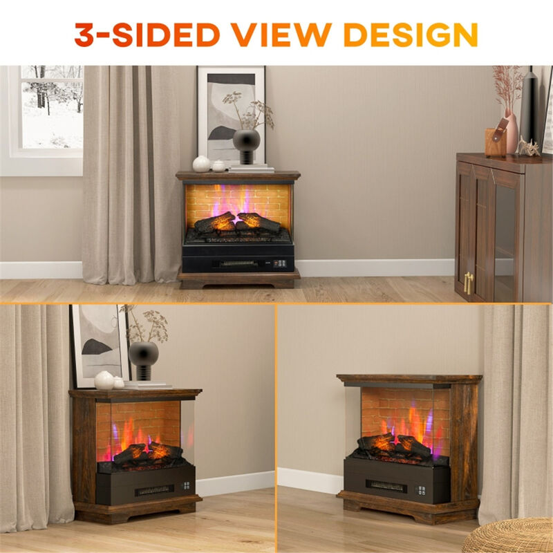Electric Fireplace with Realistic Flame Effect, Ideal for Home, Office or Living Room