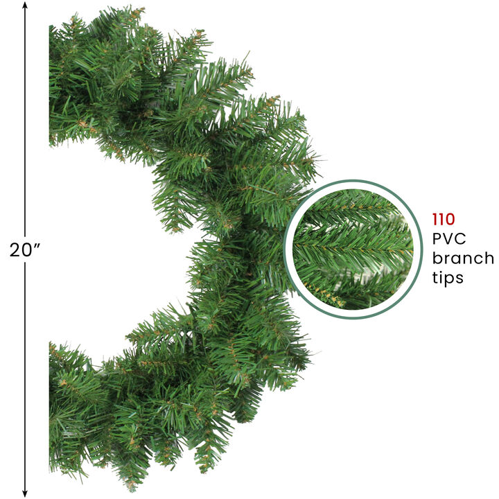 Buffalo Fir Artificial Christmas Wreath - 20-Inch  Unlit