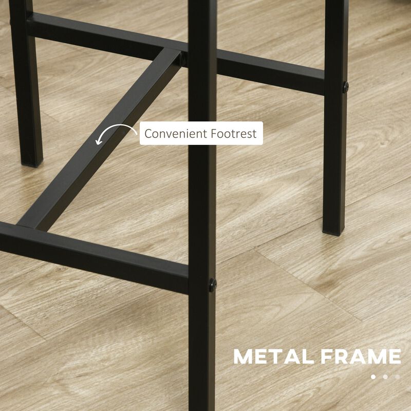 Industrial 3-Piece Pub Set: Counter Height, Rustic Brown, Space-Saving