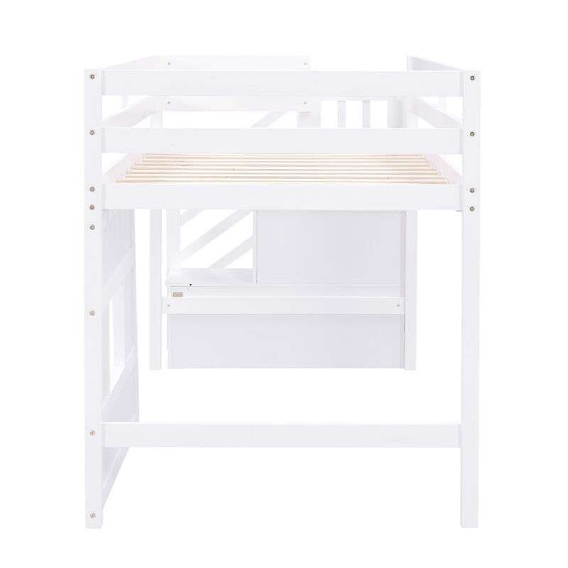 Merax Loft Bed with Storage Staircase