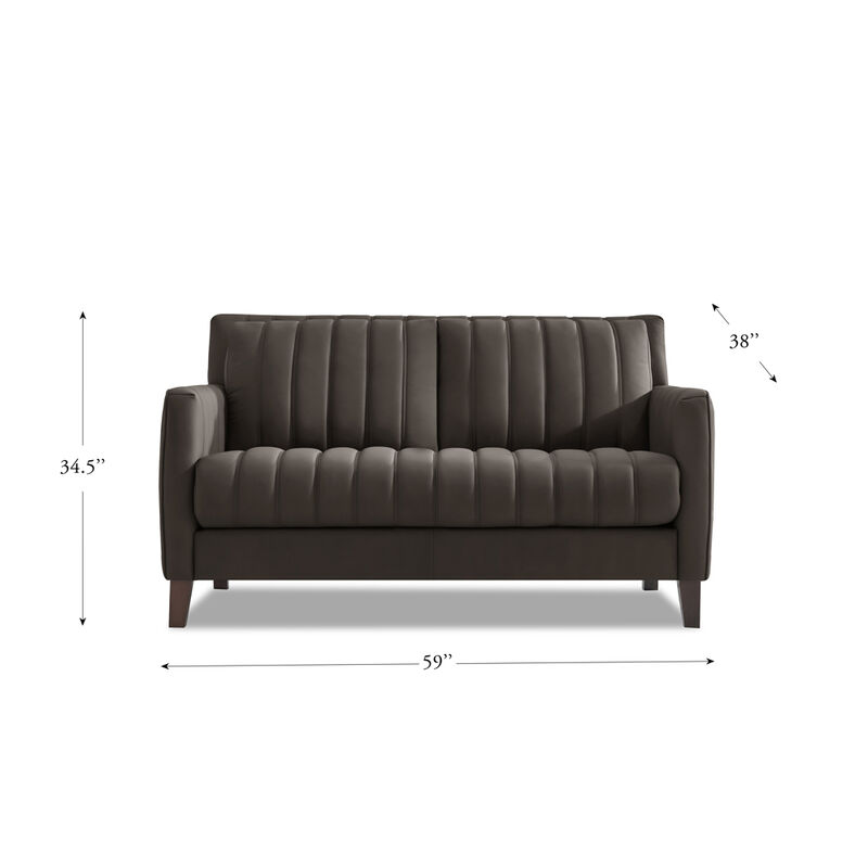 Ennis Top Grain Leather Loveseat
