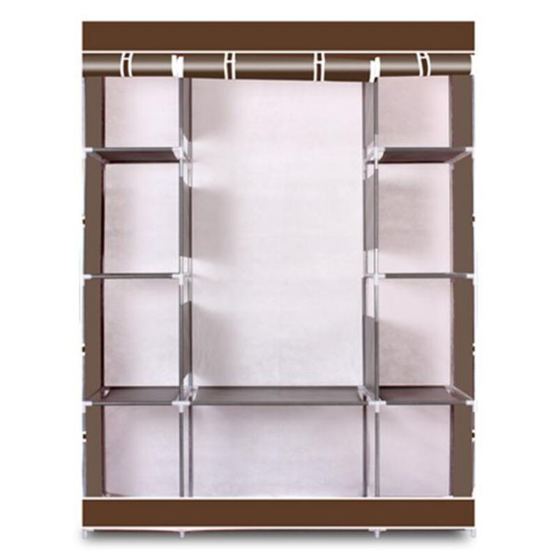 Portable 4-Layer Non-Woven Fabric Wardrobe with 10 Storage Compartments