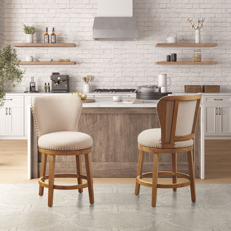 Stewart Upholstered 360 Degree Swivel Counter Stool 25"