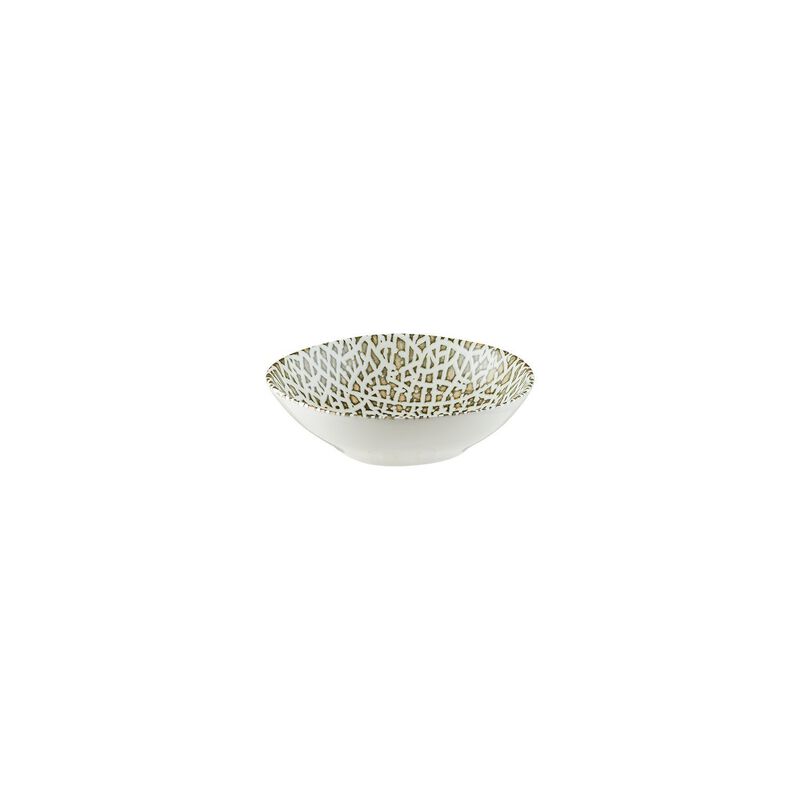 Lapya Wood 7" x 6.5" x h:2" 17 oz. Organic Decorated Porcelain Bowl (Set of 4)