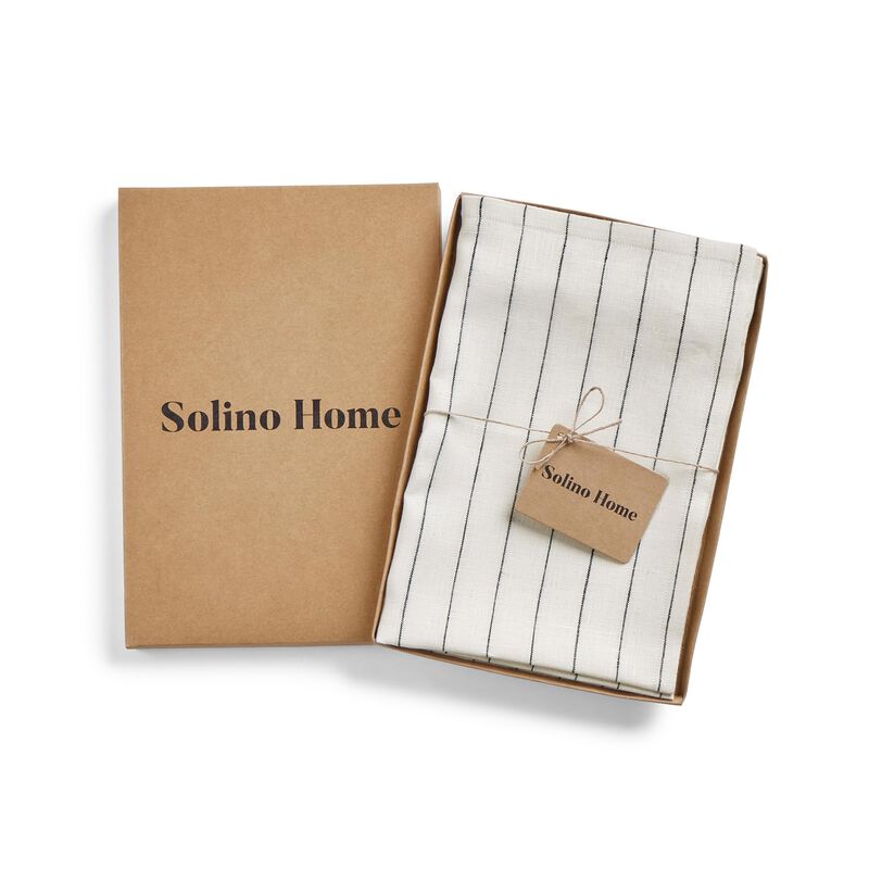 Solino Home Decorative Linen Pillow Cover 20 x 20 Inch - 100% European Flax Throw Pillow Case with Invisible Zipper | Santa Barbara