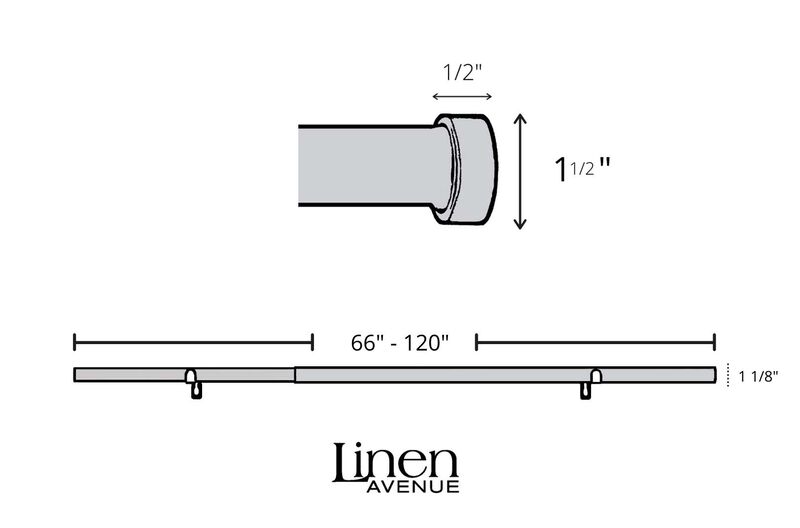 Linen Avenue End Cap Double Window Curtain Rod Set, 28 to 48-Inch, Brushed Nickel