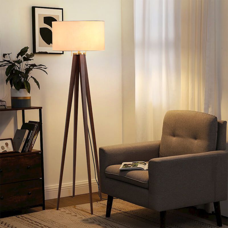NOVA OF CALIFORNIA Quattro Floor Lamp - Dark Walnut