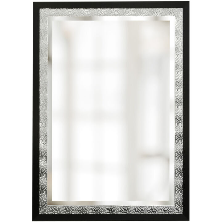 Silver & Black Framed Mirror