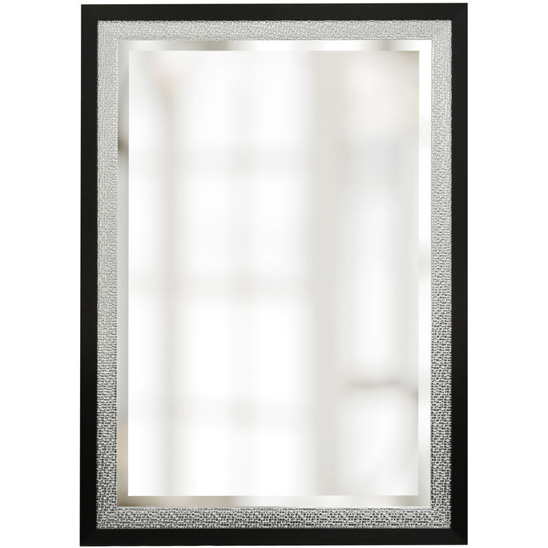 Silver & Black Framed Mirror