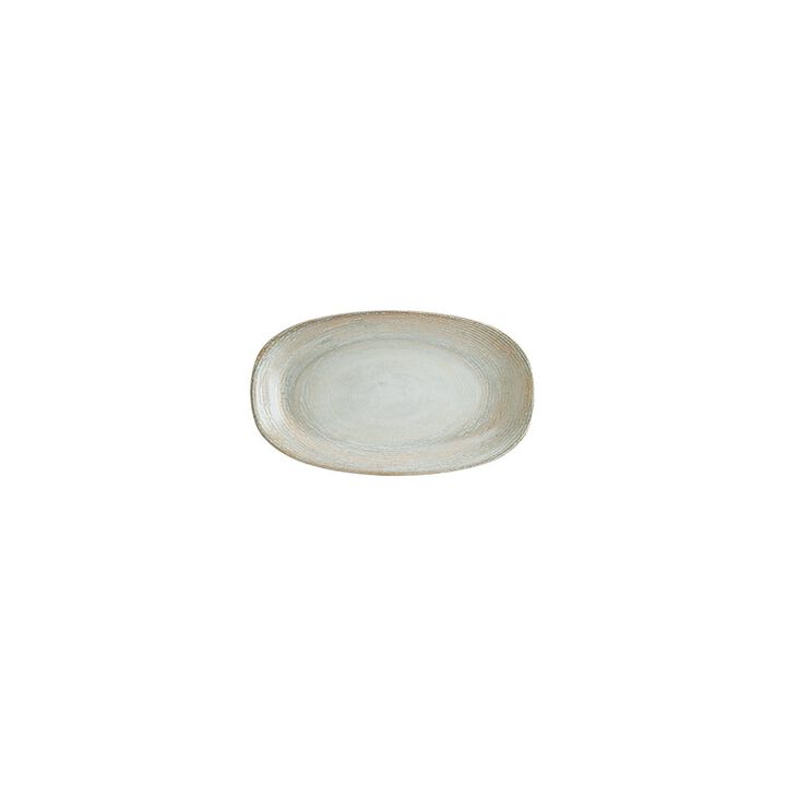 Patera 7.5" x 4.25" x h:1" Oval Decorated Porcelain Platter (Set of 2)