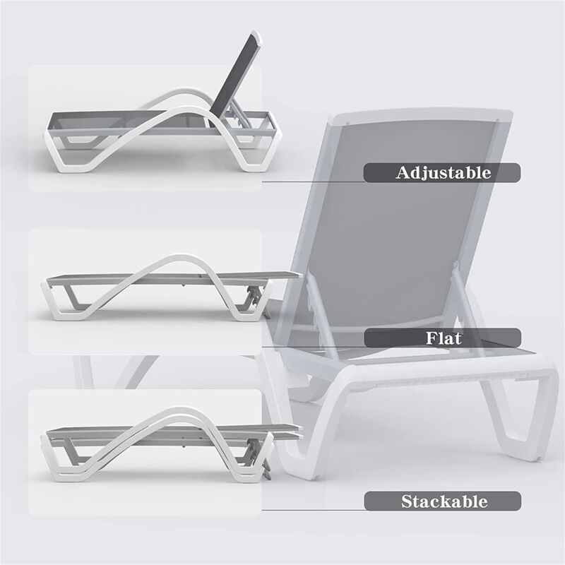 Adjustable Aluminum Patio Chaise Lounge Chair