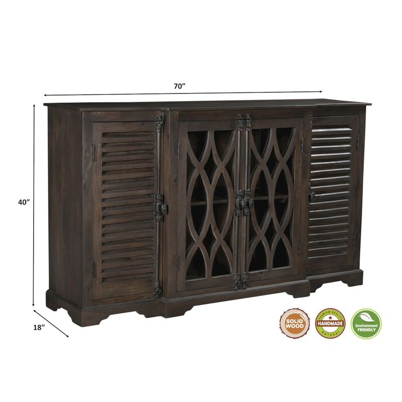 Taran Designs Lennox 4-door Carved Solid Wood Sideboard