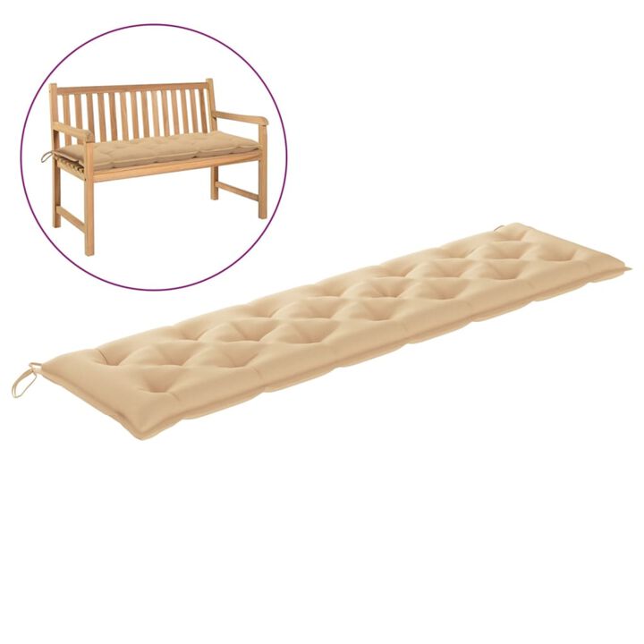 vidaXL Garden Bench Cushion Beige 78.7"x19.7"x 2.8" Fabric