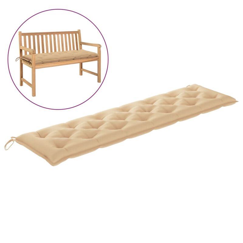 vidaXL Garden Bench Cushion Beige 78.7"x19.7"x 2.8" Fabric