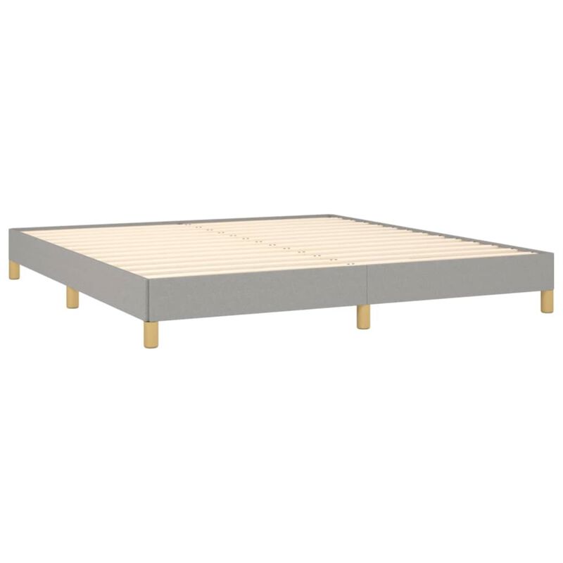 vidaXL California King Size Bed Frame with Fabric Finish, Light Gray, Suitable for 72"x83.9" Mattress, Modern Double Bed, 85"x73.2"x9.8"