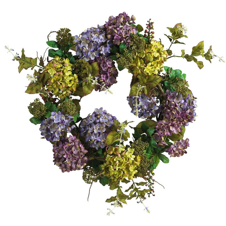 Hivvago 24" Mixed Hydrangea Wreath