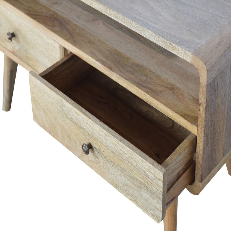 Artisan Furniture Curved Oak-ish   Solid Wood 2 Drawer Media Unit