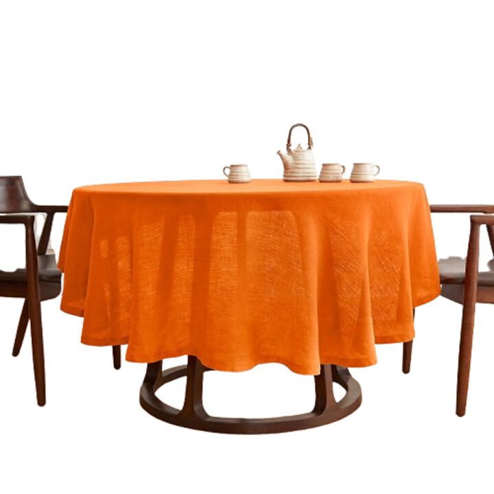 Solino Home 100% Pure Linen Round Tablecloth | Sonoma
