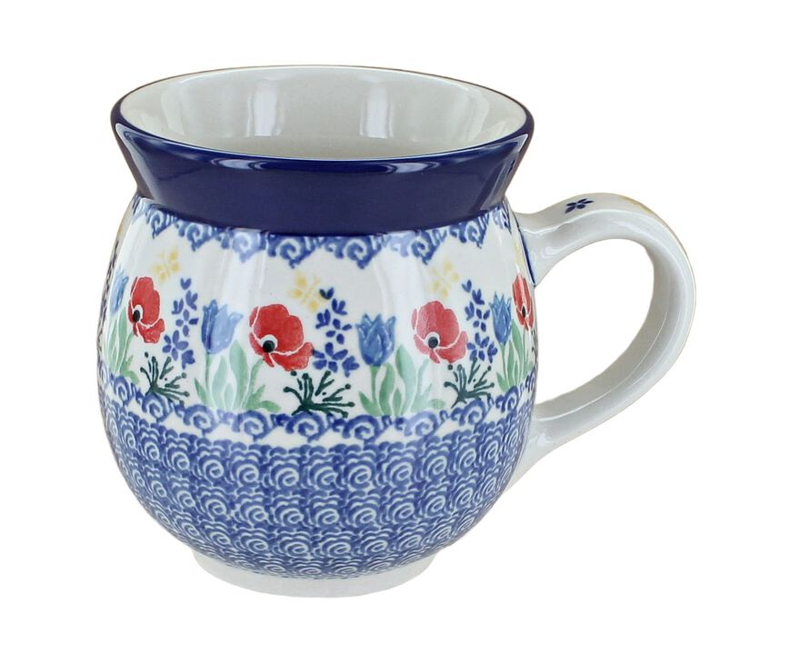 Blue Rose Polish Pottery Blue Fleur Bubble Mug