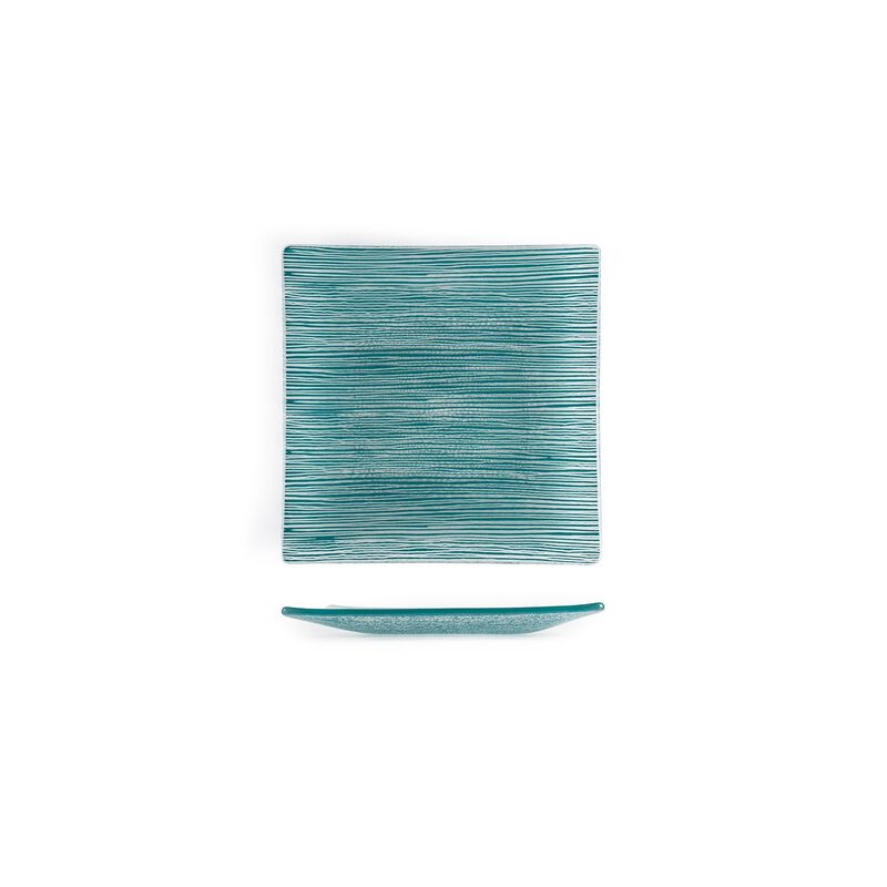 Glass Dinnerware 7.75" x 7.75" Square Clear Glass Plate (Set of 2)