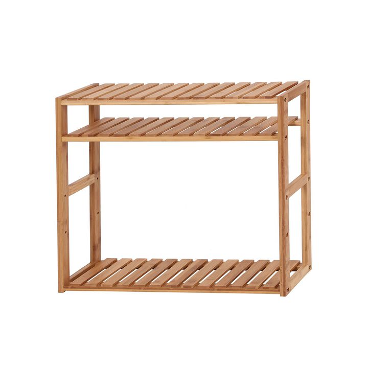 Stylish Adjustable Bamboo 3-Tier Rack for Bathroom, Kitchen, and Living Room Storage Solution