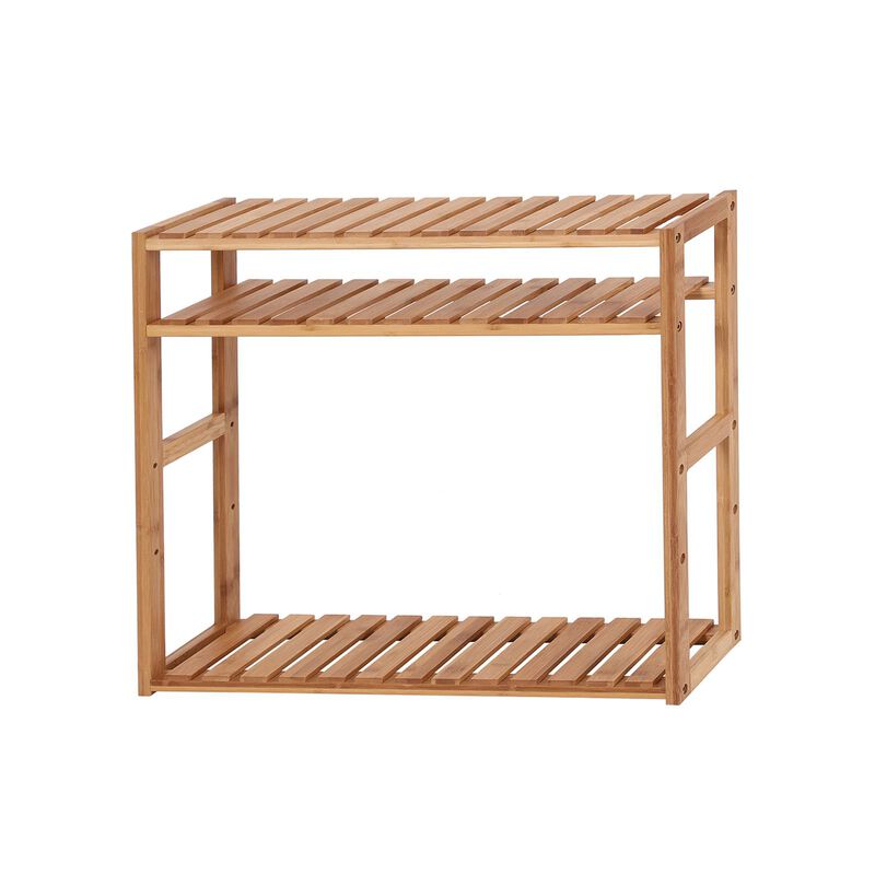 Stylish Adjustable Bamboo 3-Tier Rack for Bathroom, Kitchen, and Living Room Storage Solution