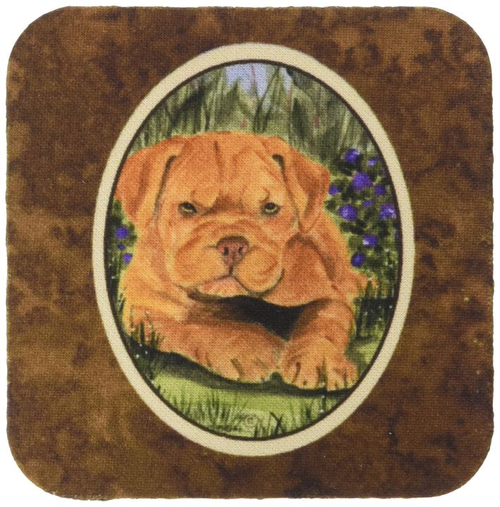 Caroline's Treasures SS8032FC Dogue de Bordeaux Foam Coasters (Set of 4), 3.5 H x 3.5 W, Multicolor