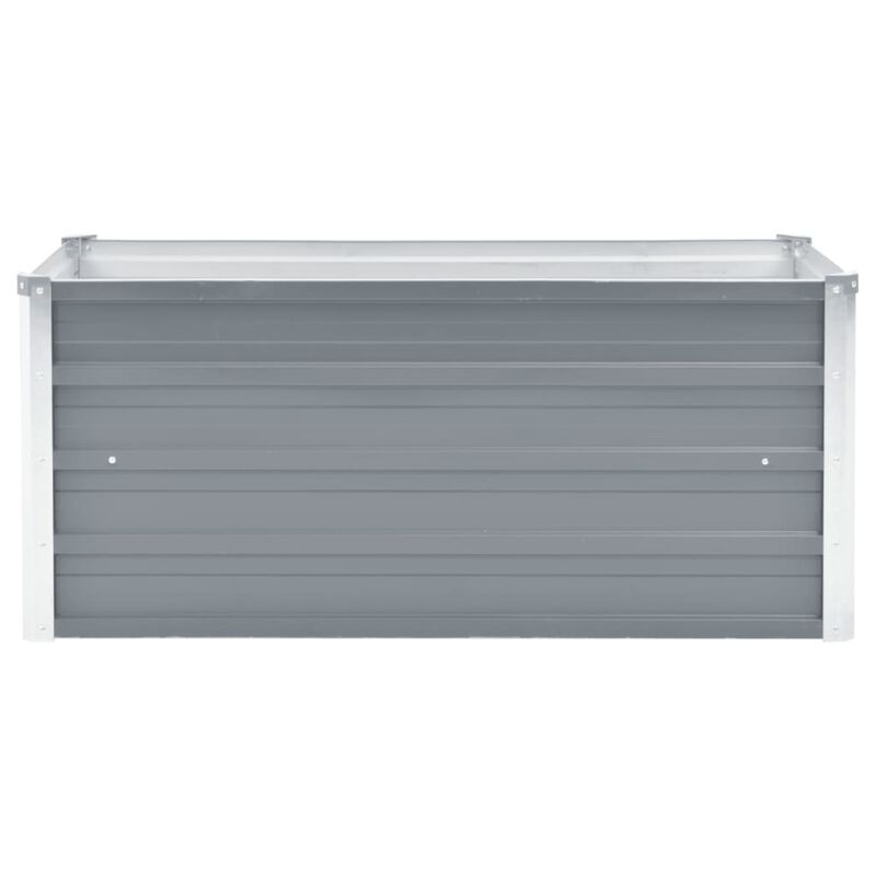 vidaXL Garden Raised Bed Galvanized Steel 39.4"x15.7"x17.7" Gray