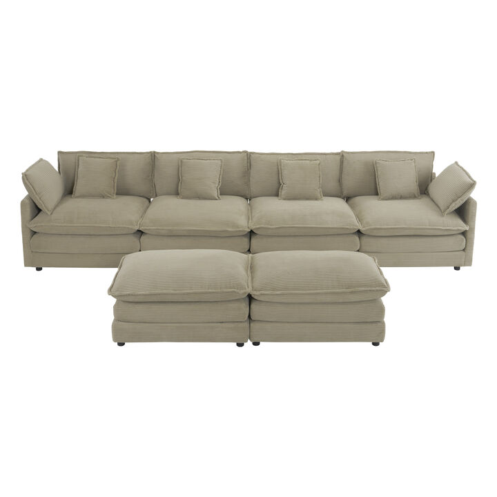 Merax Modern Corduroy Modular Sofa Couch for Living Room