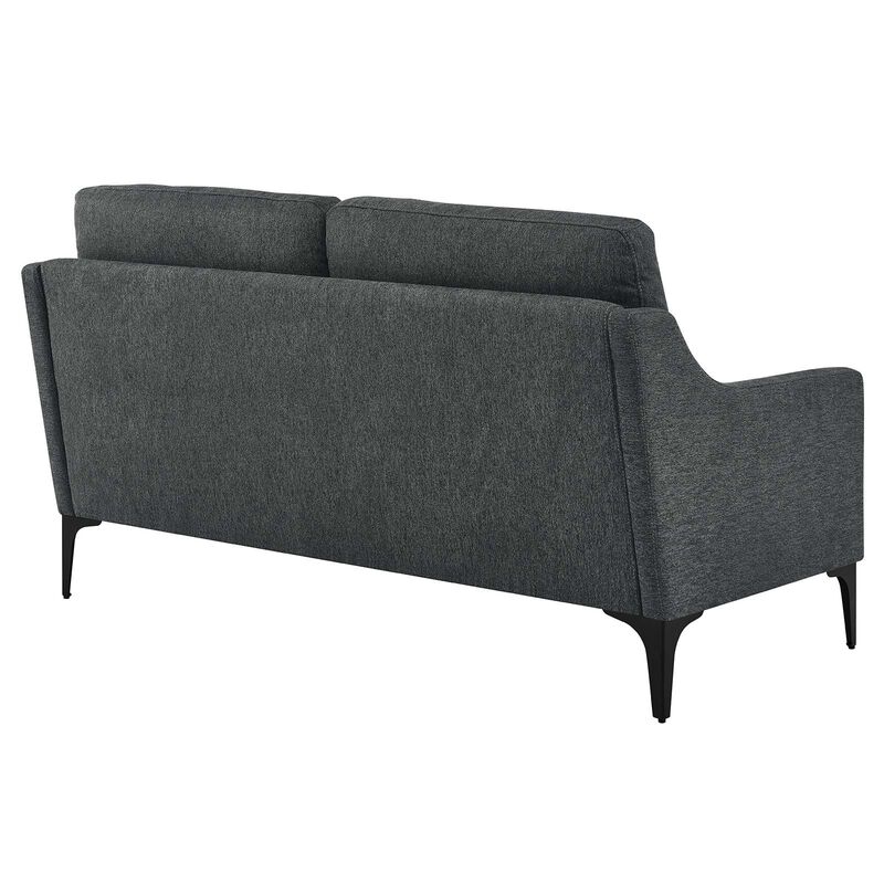 Corland Upholstered Fabric Loveseat Gray