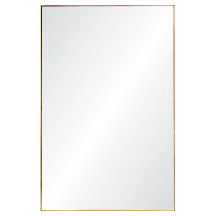 32" Gold Leaf Finish Streamlined Rectangular Framed Wall Mirror
