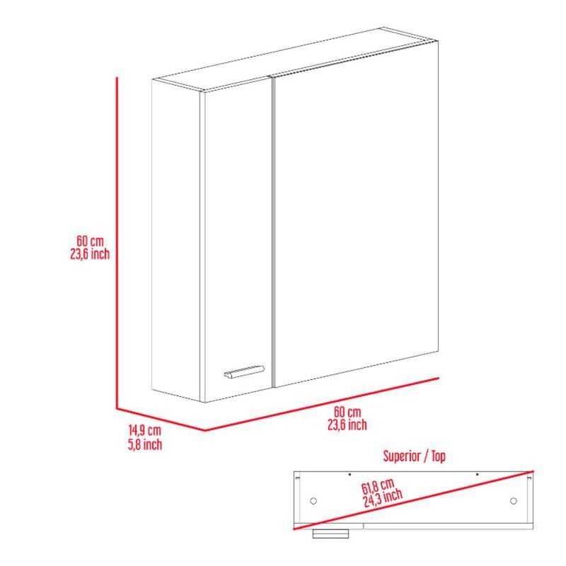 Medicine Cabinet Prague, Bathroom, Light Gray