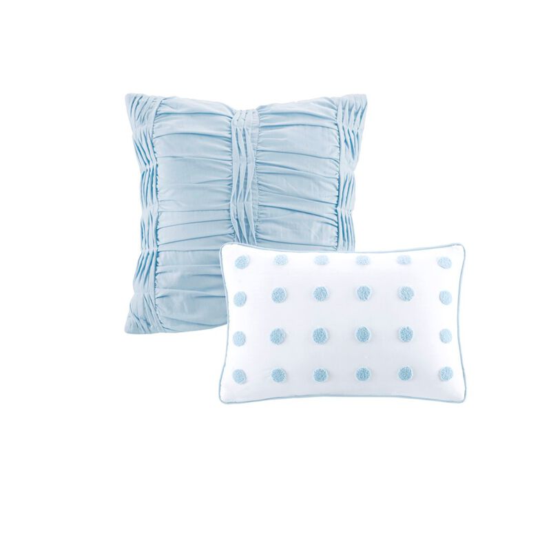 Gracie Mills Grady Elegance Defined Cotton Jacquard Comforter Set with Euro Shams and Throw Pillows