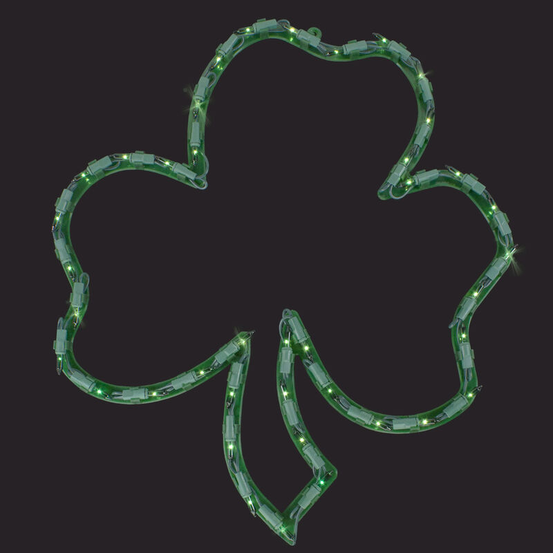 17" Lighted St. Patrick's Day Irish Shamrock Window Silhouette
