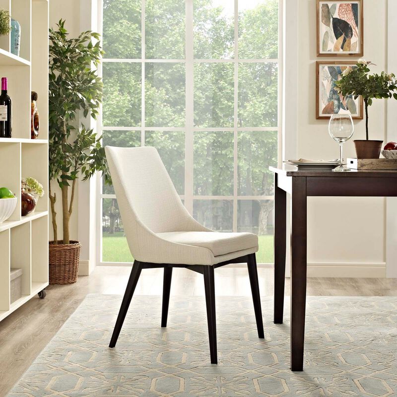 Viscount Fabric Dining Chair, Beige-Benzara