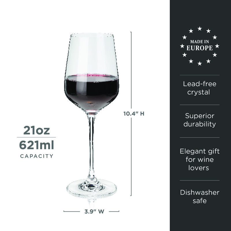 Reserve Inez Crystal Bordeaux Glasses Set of 4