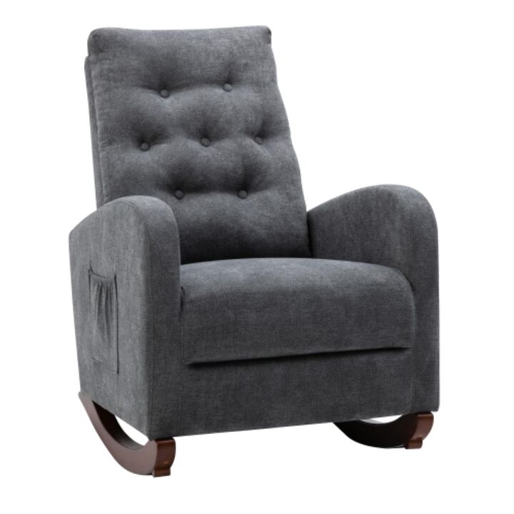 Hivvago Living Room Chair Lazy Recliner Comfortable Fabric High Back Armchair