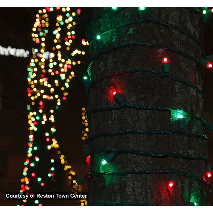 35 Multi-Color LED Wide Angle Christmas String Lights - 12 ft Green Wire