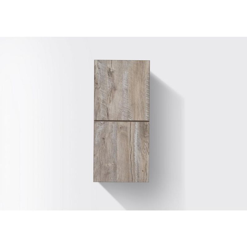 Kubebath 12 Wide by 24 High Linen Side Cabinet With Two Doors in Nature Wood Finish