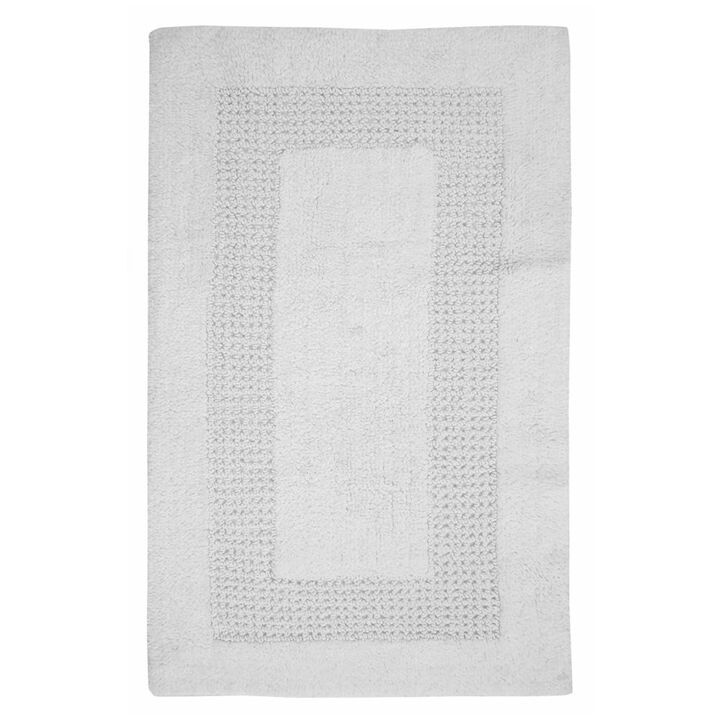 Perthshire Platinum Collection Cotton Bath Rug Racetrack Design Skid Resistant Comfortable Absorbent 20" X 30" Ivory