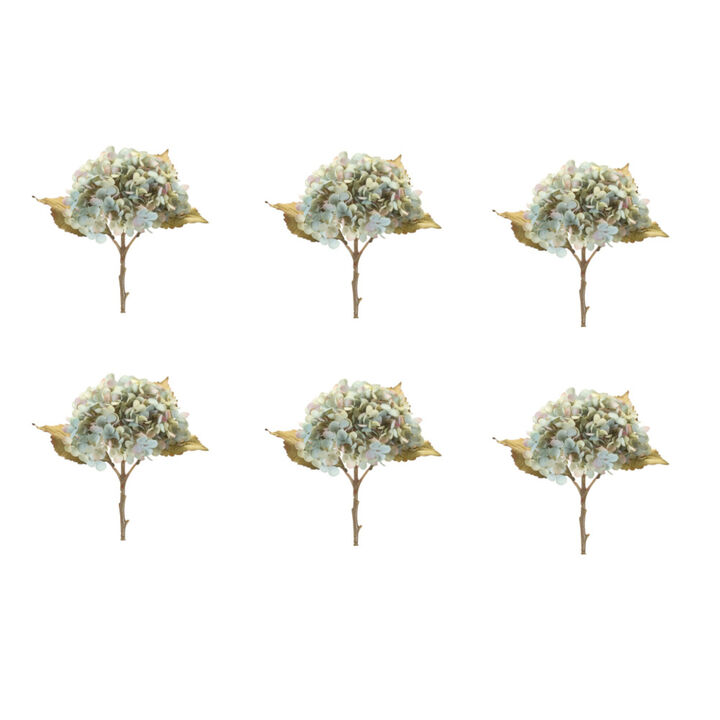 Set of 6 Hydrangea Stems for Elegant Floral Arrangements and Home Decor