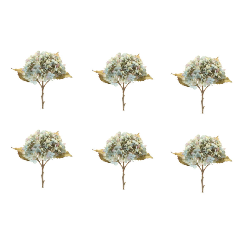 Set of 6 Hydrangea Stems for Elegant Floral Arrangements and Home Decor