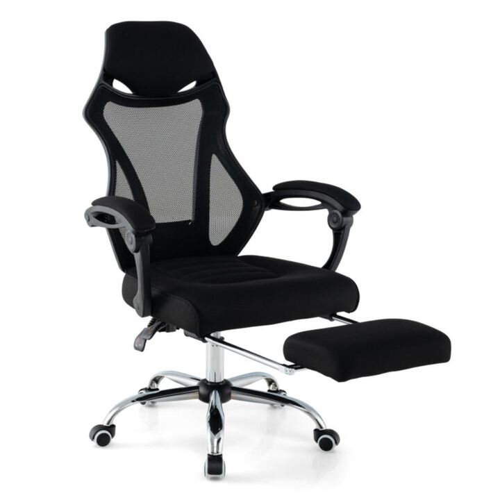 Hivvago Ergonomic Mesh Office Chair with Footrest and Tilting Backrest-Black