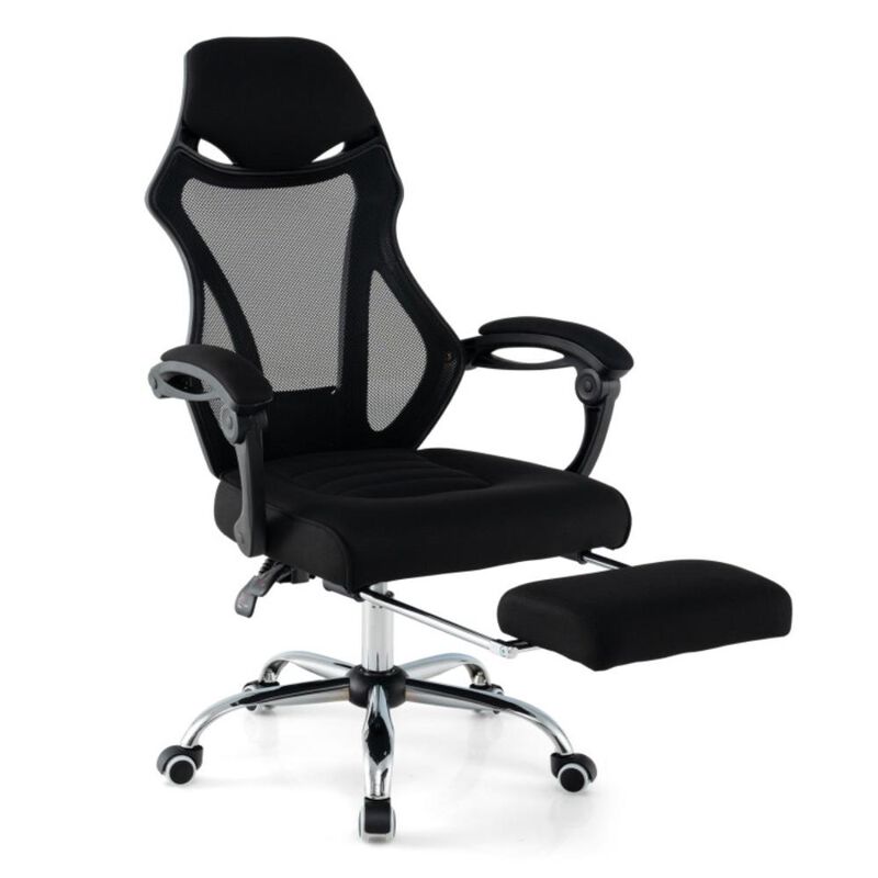 Hivvago Ergonomic Mesh Office Chair with Footrest and Tilting Backrest-Black