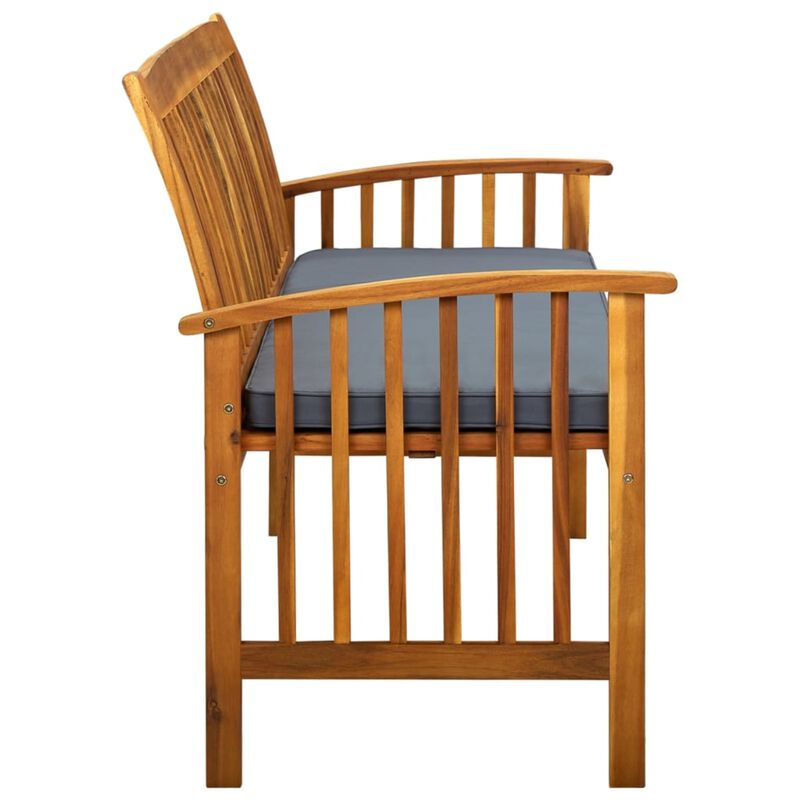 vidaXL Garden Bench with Cushion 57.9" Solid Acacia Wood