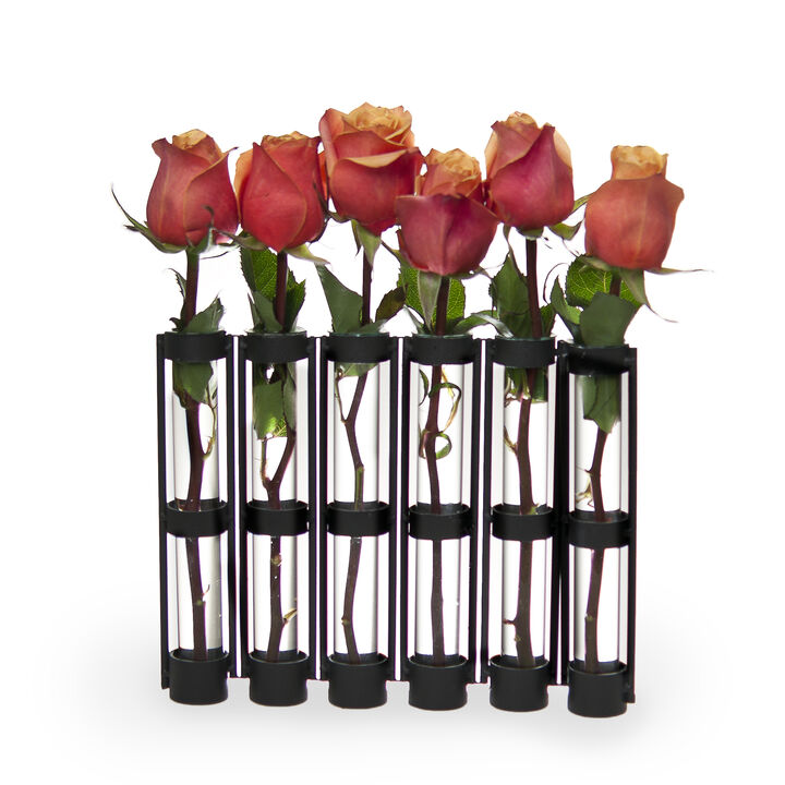 Six-Tube Hinged Vases on Rings Stands