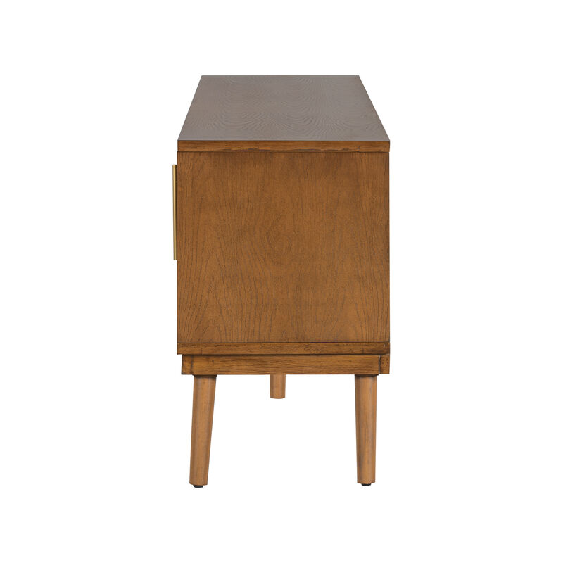 Merax Side Cabinet TV Stand with Sliding Doors
