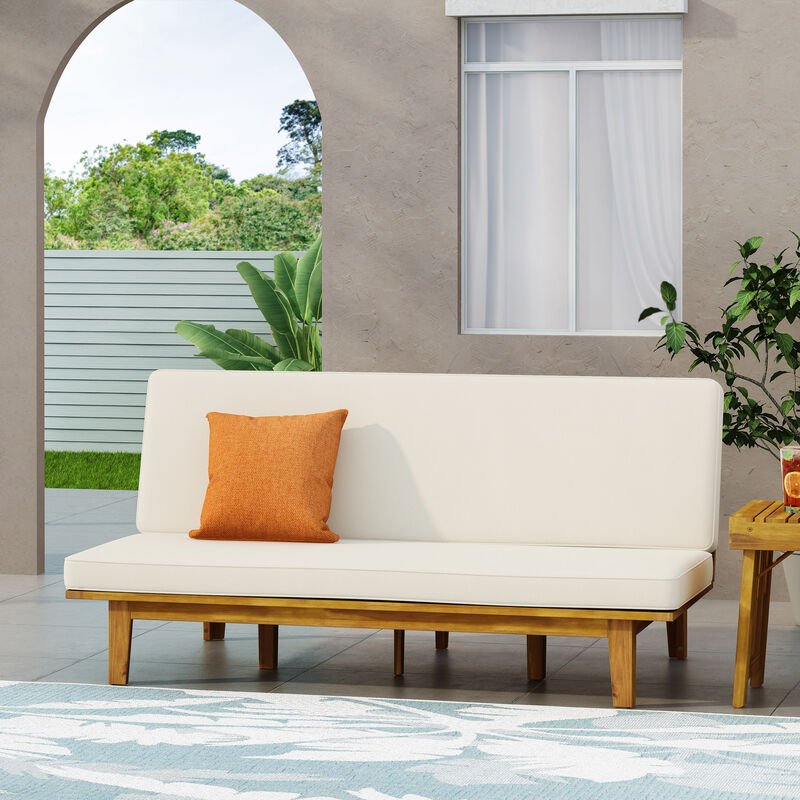 Merax Outdoor Acacia Wood Sofa Daybed Bed