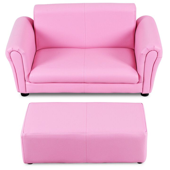 Soft Kids Double Sofa with Ottoman